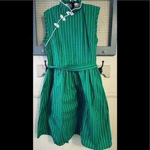 NWT HappyYellowDress Grn Cheongsam Collar Dress 3X